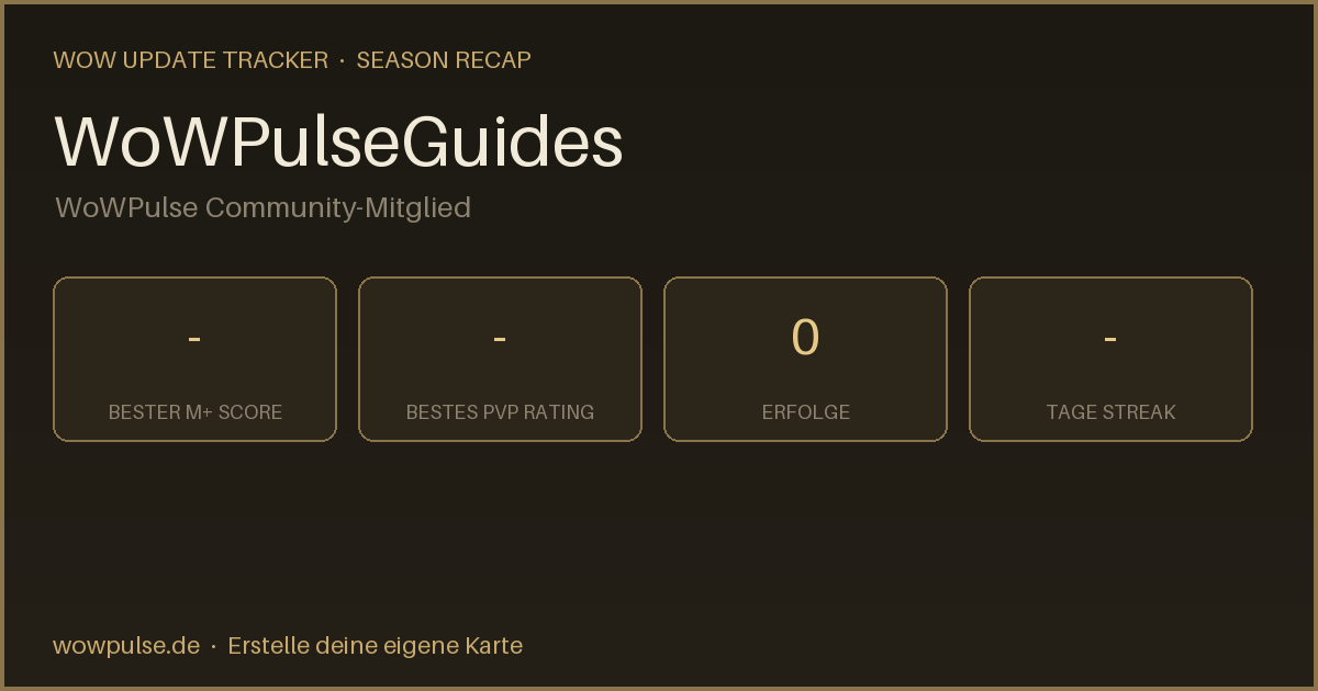 Season-Recap von WoWPulseGuides